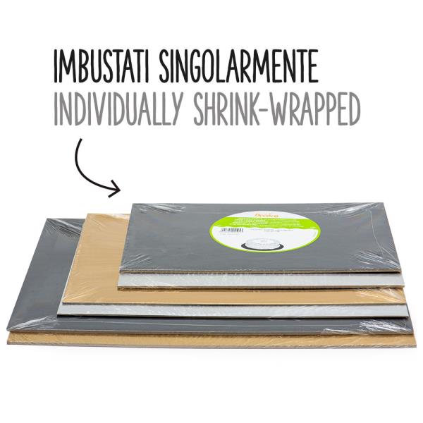 SOTTOTORTA RETTANGOLARI NERO/ORO H. 3 mm. 2 SOTTOTORTA RETTANGOLARI NERO/ORO H. 3 mm.