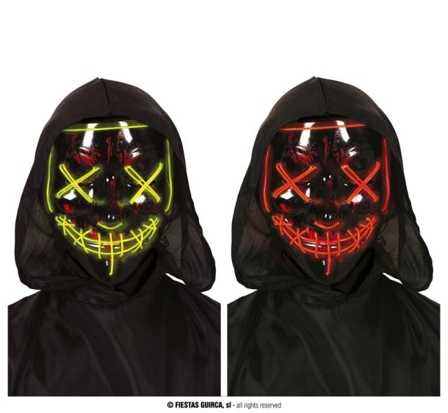 MASCHERA PVC NERA CON LUCI ASSORTITA 1 MASCHERA PVC NERA CON LUCI ASSORTITA