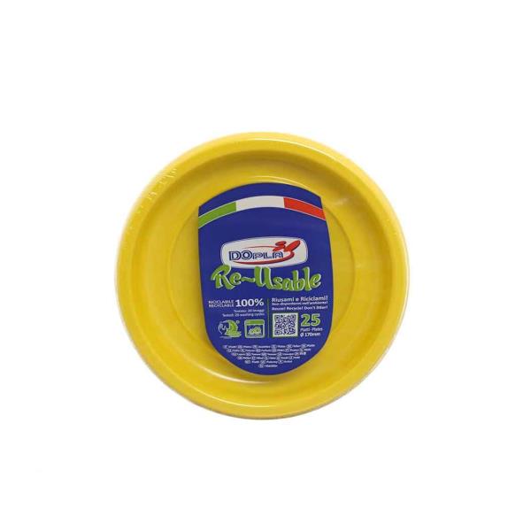 PIATTO FRUTTA PLASTICA GIALLO pz.25 1 PIATTO FRUTTA PLASTICA GIALLO pz.25