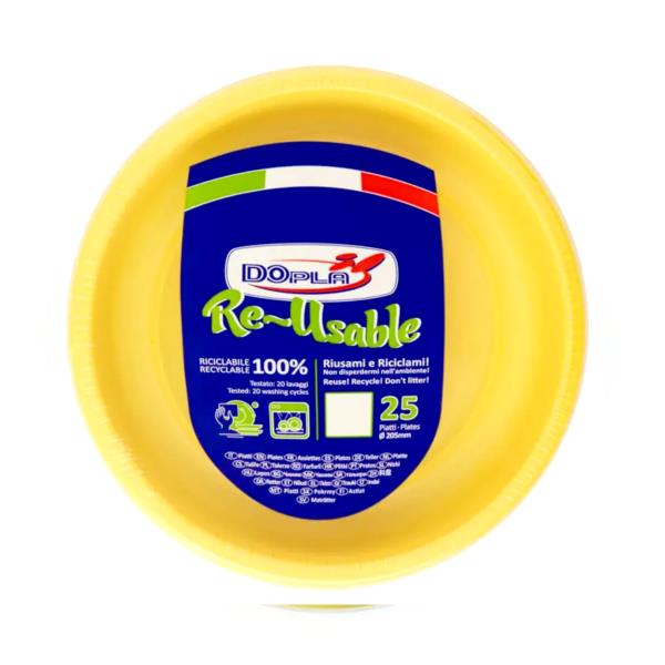PIATTO FONDO PLASTICA GIALLO pz.25 1 PIATTO FONDO PLASTICA GIALLO pz.25