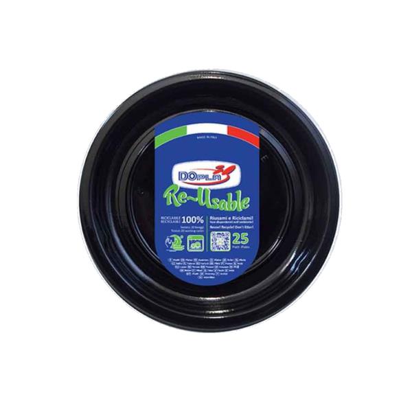 PIATTO FRUTTA PLASTICA NERO pz.25 1 PIATTO FRUTTA PLASTICA NERO pz.25