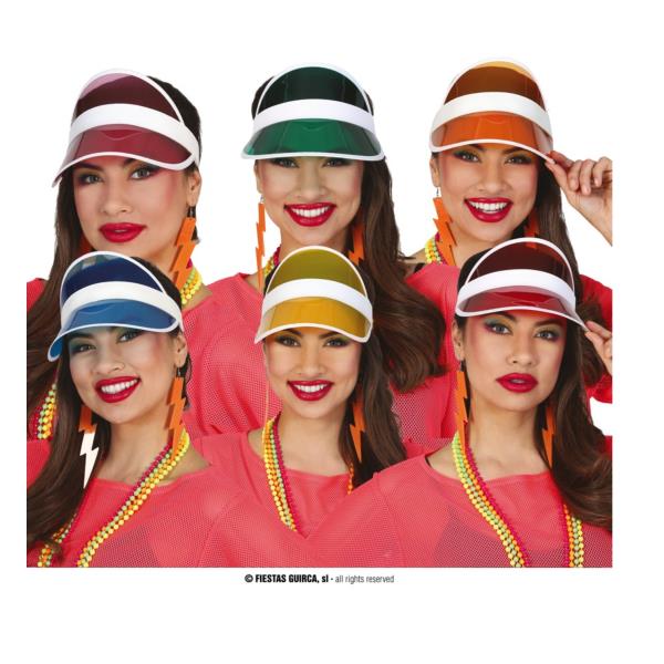 CAPPELLO ADULTI CON VISIERA ANNI 80 COLORI ASSORTITI PZ.1 1 CAPPELLO ADULTI CON VISIERA ANNI 80 COLORI ASSORTITI PZ.1