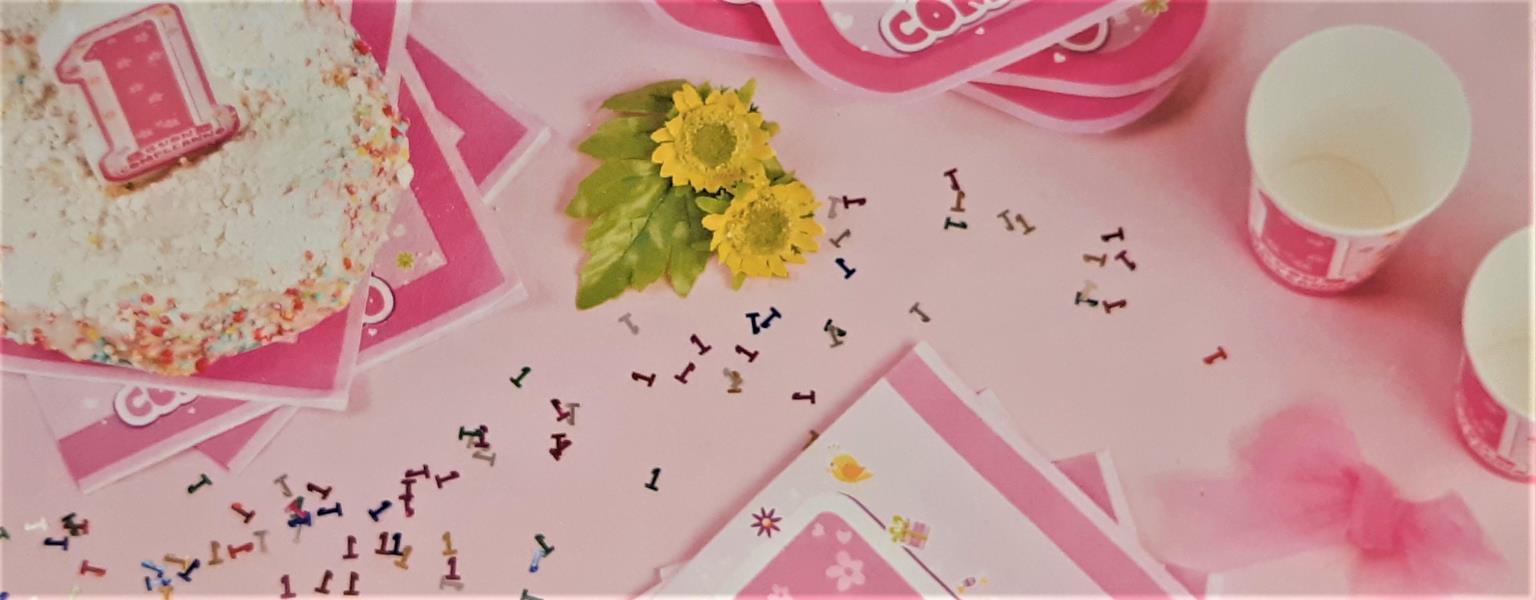 PICKS CUORE PRIMO COMPLEANNO ROSA 2 PICKS CUORE PRIMO COMPLEANNO ROSA