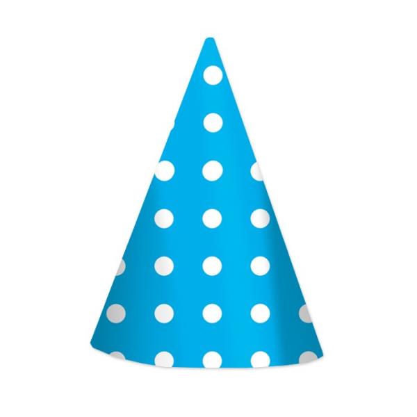 CAPPELLINO AZZURRO A POIS PZ.6 1 CAPPELLINO AZZURRO A POIS PZ.6