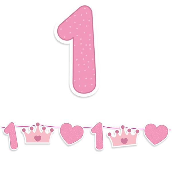 FESTONE PRIMO COMPLEANNO ROSA MT.6 1 FESTONE PRIMO COMPLEANNO ROSA MT.6