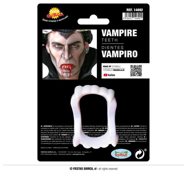 DENTI VAMPIRO FLUORESCENTI 1 DENTI VAMPIRO FLUORESCENTI
