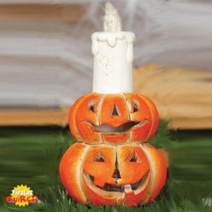 CANDELA CON ZUCCA IN CERAMICA LUCI LED