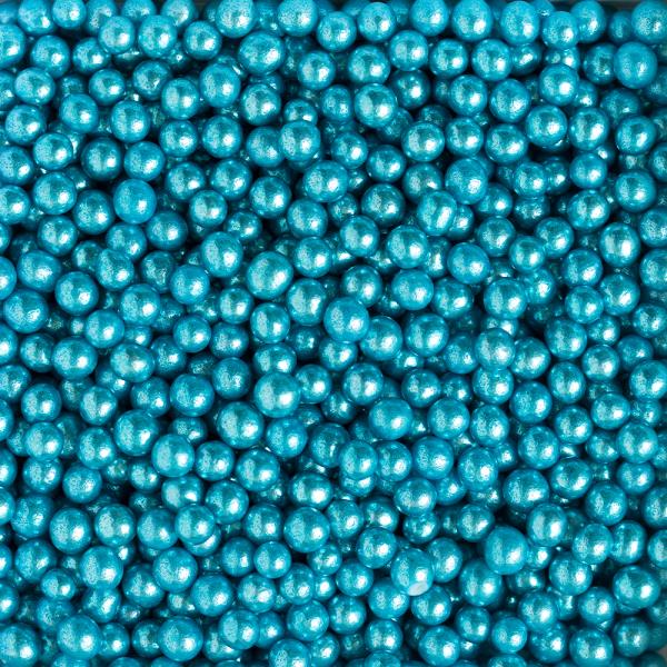 PERLE DI ZUCCHERO AZZURRO METALLIZZATO Ø 5 mm GR.100 2 PERLE DI ZUCCHERO AZZURRO METALLIZZATO Ø 5 mm GR.100