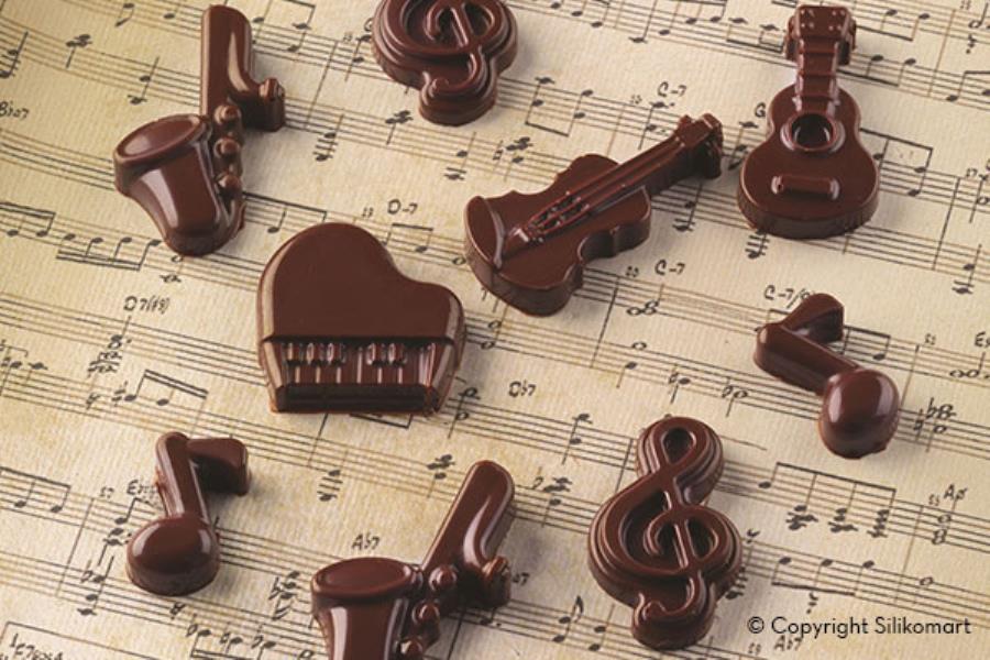 STAMPO SILICONE CIOCCOLATINI MUSICA SILIKOMART 2 STAMPO SILICONE CIOCCOLATINI MUSICA SILIKOMART