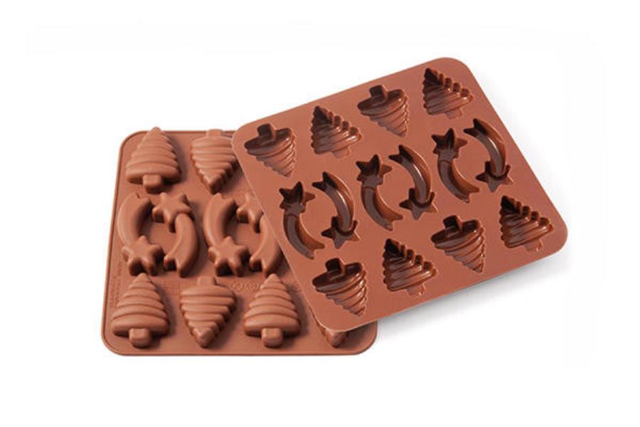 STAMPO SILICONE CIOCCOLATINI STELLE COMETE E ALBERO SILIKOMART 1 STAMPO SILICONE CIOCCOLATINI STELLE COMETE E ALBERO SILIKOMART