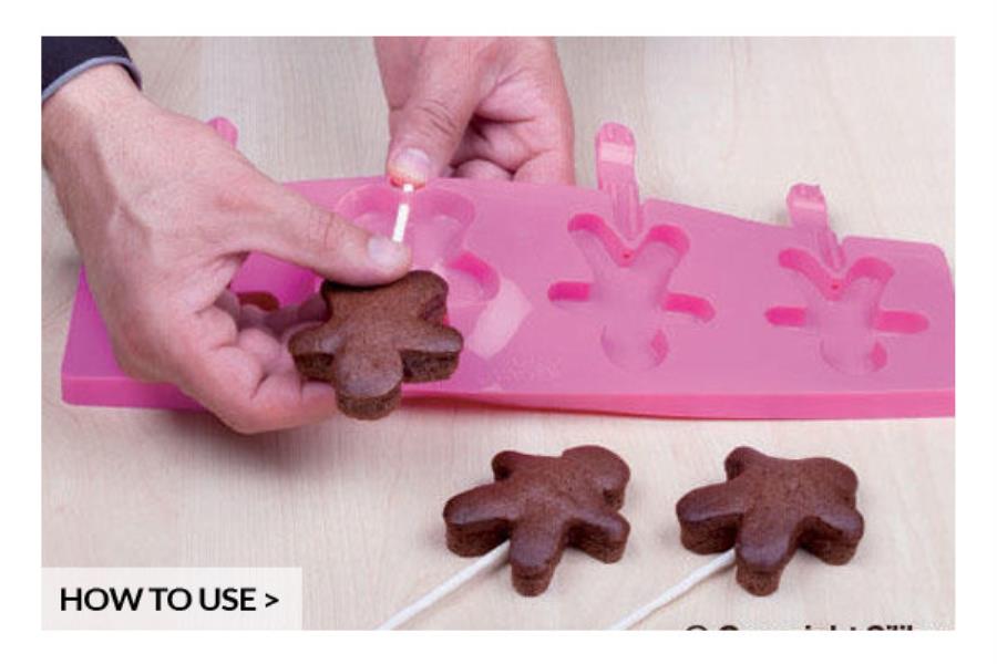 STAMPO SILICONE PER LOLLI POPS GINGER SILIKOMART 4 STAMPO SILICONE PER LOLLI POPS GINGER SILIKOMART