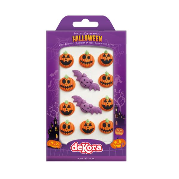 DECORAZIONE PIPISTRELLO E ZUCCA IN ZUCCHERO 2D SENZA GLUTINE PZ.12 1 DECORAZIONE PIPISTRELLO E ZUCCA IN ZUCCHERO 2D SENZA GLUTINE PZ.12