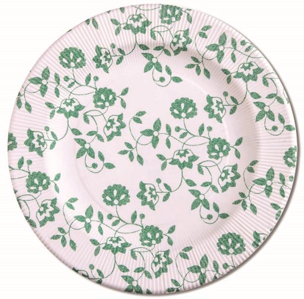PIATTO PIANO COMPOSTABILE RIGHE NATURA VERDE Ex.Tra.™