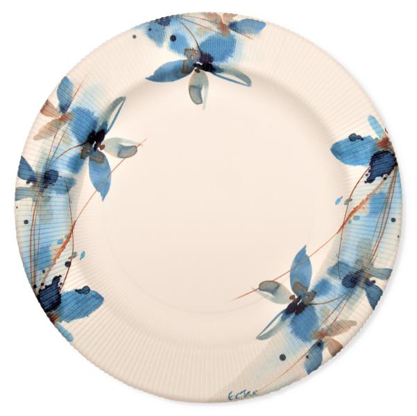 PIATTO PIANO RIGHE BLUE FLOWERS Ex.Tra.™ 1 PIATTO PIANO RIGHE BLUE FLOWERS Ex.Tra.™