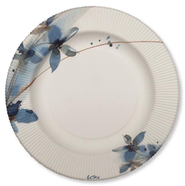 PIATTO DESSERT Ø21 cm. RIGHE BLUE FLOWERS Ex.Tra.™ pZ.8 1 PIATTO DESSERT Ø21 cm. RIGHE BLUE FLOWERS Ex.Tra.™ pZ.8