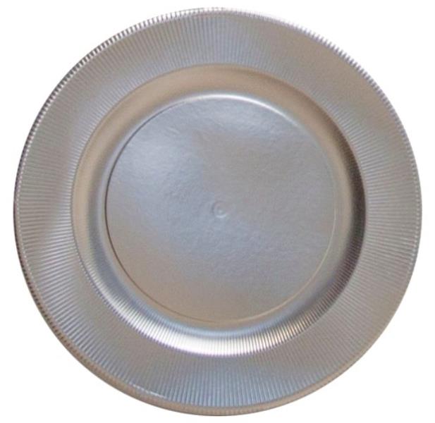 PIATTO MAX RIGHE ARGENTO SATINATO Ex.Tra. pz.4