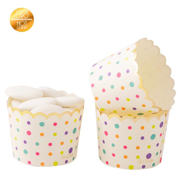 CF.20 PIROTTINI POIS MULTICOLOR STAMPA ORO 1 CF.20 PIROTTINI POIS MULTICOLOR STAMPA ORO