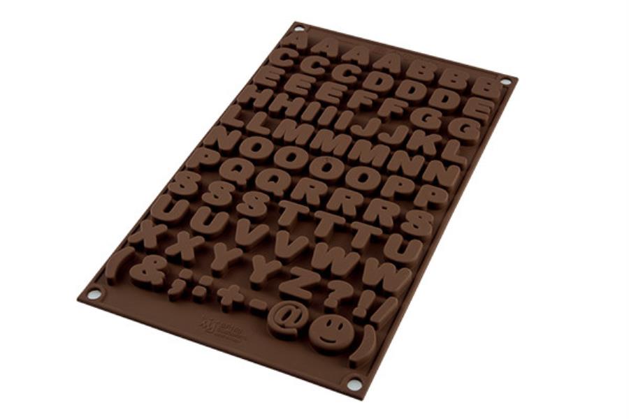 STAMPO SILICONE CIOCCOLATINI ALFABETO SILIKOMART 1 STAMPO SILICONE CIOCCOLATINI ALFABETO SILIKOMART