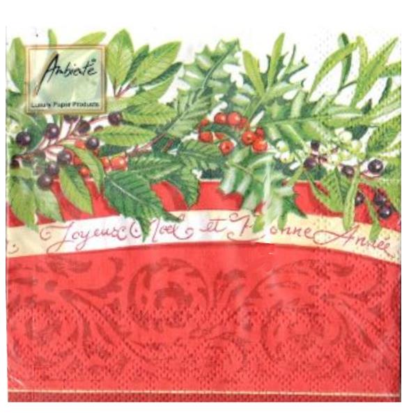 TOVAGLIOLO 25x25 cm. JOEUX NOEL pz.20 1 TOVAGLIOLO 25x25 cm. JOEUX NOEL pz.20