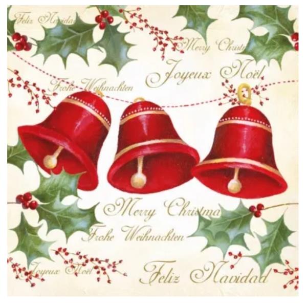 TOVAGLIOLO 25x25 cm. TREE BELLS pz.20 1 TOVAGLIOLO 25x25 cm. TREE BELLS pz.20