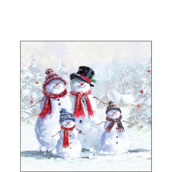 TOVAGLIOLO 25x25 cm. SNOWMAN WHITE pz.20 1 TOVAGLIOLO 25x25 cm. SNOWMAN WHITE pz.20