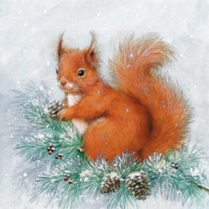 TOVAGLIOLO 33x33 cm. SQUIRREL ON TREE pz.20