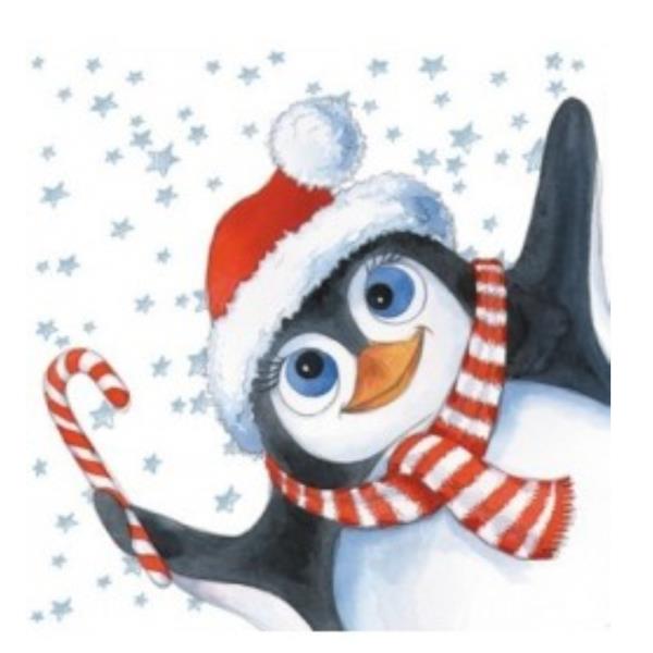 TOVAGLIOLO 33x33 cm. EDDY THE PENGUIN pz.20 1 TOVAGLIOLO 33x33 cm. EDDY THE PENGUIN pz.20