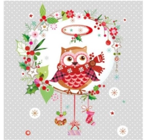 TOVAGLIOLO 33x33 cm. CRISTMAS WISDOM GUFETTO NATALE pz.20