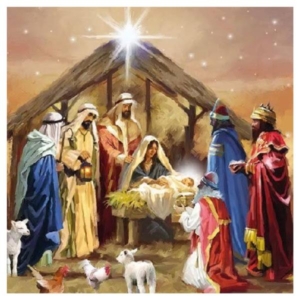 TOVAGLIOLO 33x33 cm. NATIVITY COLLAGE pz.20