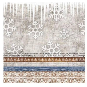 TOVAGLIOLO 33x33 cm. X-MAS-FABRIC TESSUTO DI NATALE pz.20