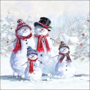 TOVAGLIOLO 33x33 cm. SNOWMAN WHITE pz.20