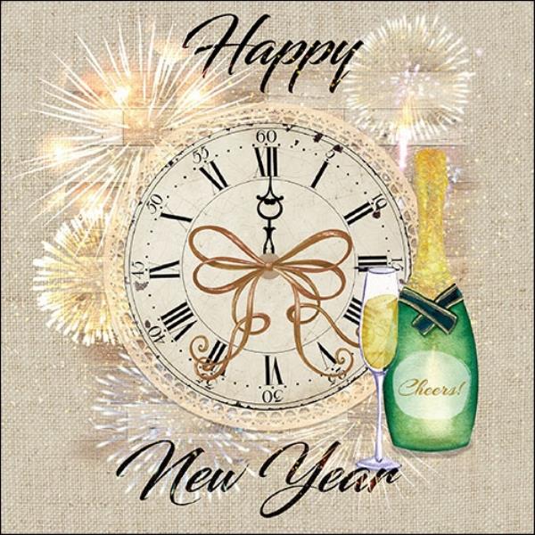 TOVAGLIOLO 33x33 cm. HAPPY NEW YEAR pz.20 1 TOVAGLIOLO 33x33 cm. HAPPY NEW YEAR pz.20