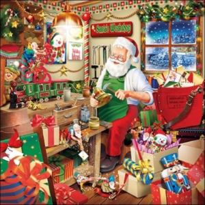 TOVAGLIOLO 33x33 cm. SANTA'S WORKSHOP pz.20