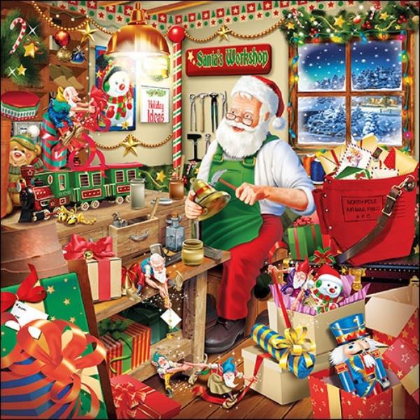 TOVAGLIOLO 33x33 cm. SANTA'S WORKSHOP pz.20 1 TOVAGLIOLO 33x33 cm. SANTA'S WORKSHOP pz.20