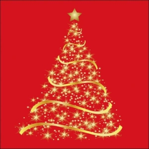 TOVAGLIOLO 33x33 cm. SHINING TREE RED pz.20