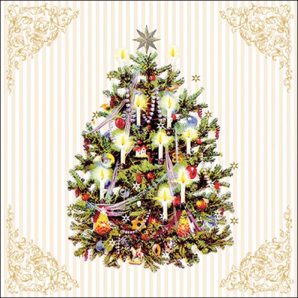 TOVAGLIOLO 33x33 cm. X-MAS TREE CREAM pz.20 1 TOVAGLIOLO 33x33 cm. X-MAS TREE CREAM pz.20