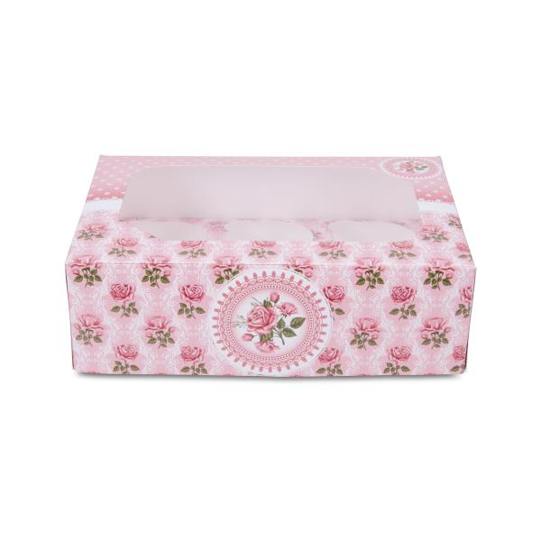 SCATOLA PORTA 6 MUFFIN & CUPCAKE GIARDINO DI ROSE PZ.2 1 SCATOLA PORTA 6 MUFFIN & CUPCAKE GIARDINO DI ROSE PZ.2