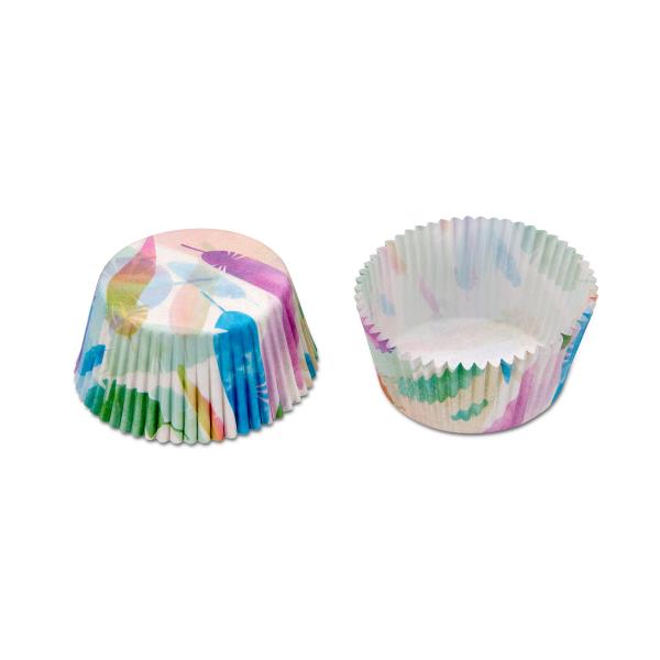 PIROTTINI MUFFIN RAINBOW FEATHERS Ø5-7 cm. h.3,5 cm PZ.50 1 PIROTTINI MUFFIN RAINBOW FEATHERS Ø5-7 cm. h.3,5 cm PZ.50