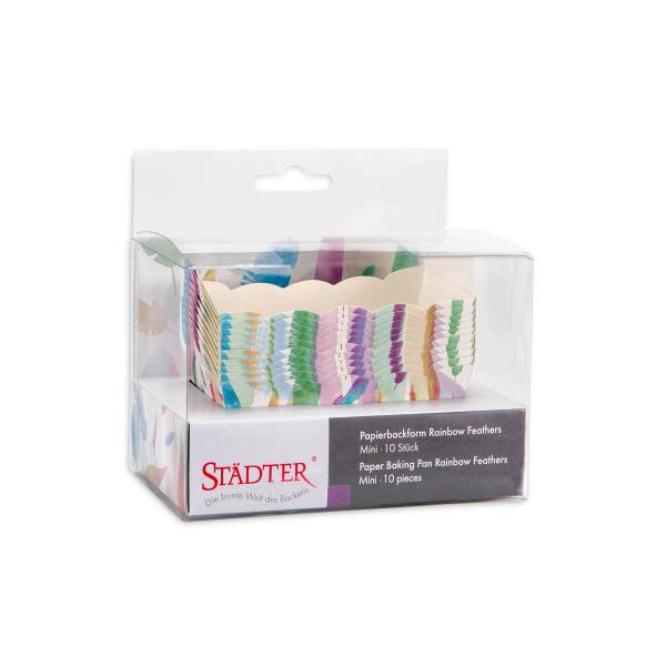 PIROTTINI PLUM CAKE RAINBOW FEATHERS 7x4x H4 cm PZ.10 2 PIROTTINI PLUM CAKE RAINBOW FEATHERS 7x4x H4 cm PZ.10