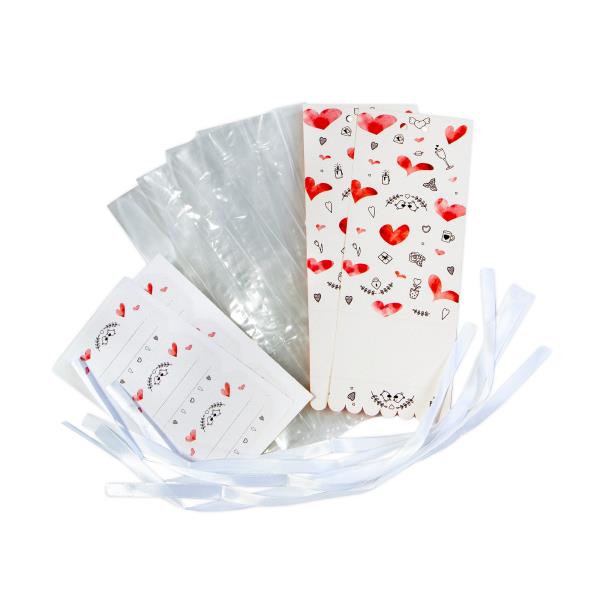 SACCHETTI PER DOLCI 9x H.12 cm CON LACCETTI INSERTI CARTA E ADESIVI SWEET LOVE PZ.6 2 SACCHETTI PER DOLCI 9x H.12 cm CON LACCETTI INSERTI CARTA E ADESIVI SWEET LOVE PZ.6