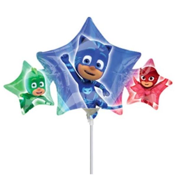 PALLONCINO MYLAR MINISHAPE SUPER PIGIAMINI PJMASKS GONFIAGGIO AD ARIA pz.1 1 PALLONCINO MYLAR MINISHAPE SUPER PIGIAMINI PJMASKS GONFIAGGIO AD ARIA pz.1