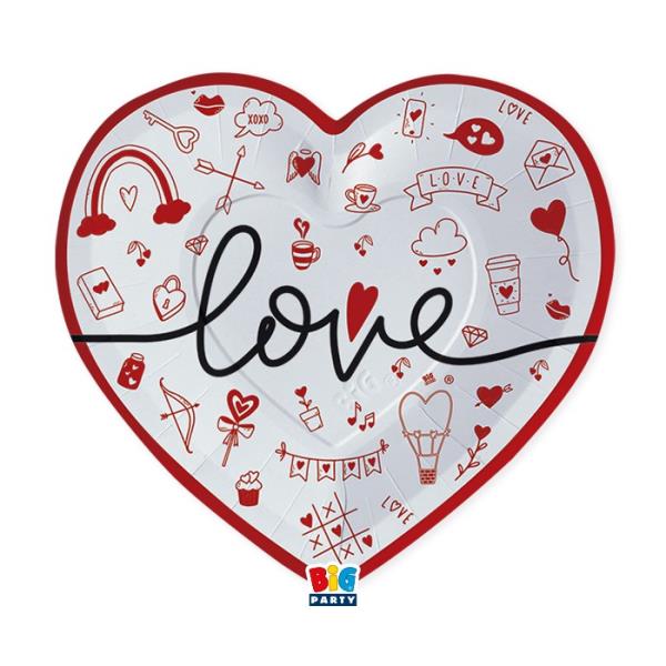 PIATTO CUORE LOVE 26x24 cm. pz.6 1 PIATTO CUORE LOVE 26x24 cm. pz.6