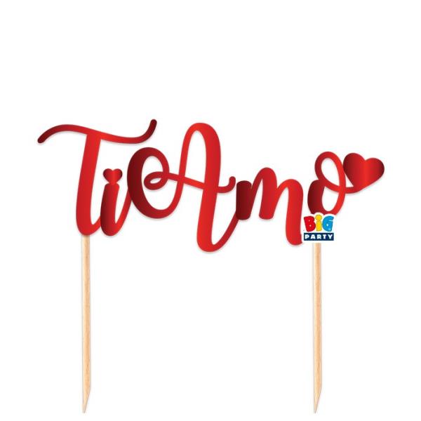 CAKE TOPPER ITALIC cm.20x18 TI AMO pz.1 1 CAKE TOPPER ITALIC cm.20x18 TI AMO pz.1