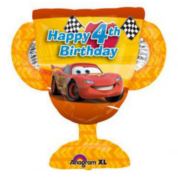 PALLONCINO MYLAR SUPER SHAPE TROFEO CARS 4 ANNI