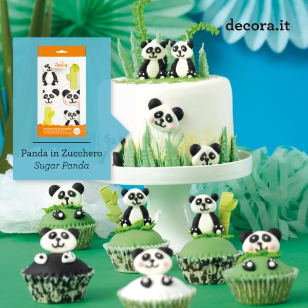 DECORAZIONI IN ZUCCHERO PANDA PZ.8 2 DECORAZIONI IN ZUCCHERO PANDA PZ.8
