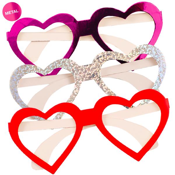OCCHIALI CUORE PARTY COLORI ASSORTITI PZ.6 1 OCCHIALI CUORE PARTY COLORI ASSORTITI PZ.6