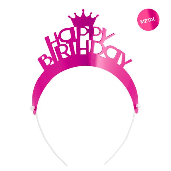 CERCHIETTI METAL FUXIA HAPPY BIRTHDAY PZ.4 1 CERCHIETTI METAL FUXIA HAPPY BIRTHDAY PZ.4