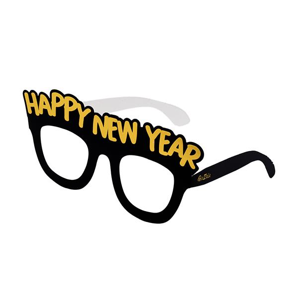 OCCHIALI HAPPY NEW YEAR ORO/NERO PZ.4