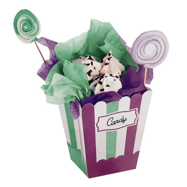 PARTY BOX RIGHE LILLA VERDE TIFFANY 6,5x8xh15 cm PZ.4 1 PARTY BOX RIGHE LILLA VERDE TIFFANY 6,5x8xh15 cm PZ.4