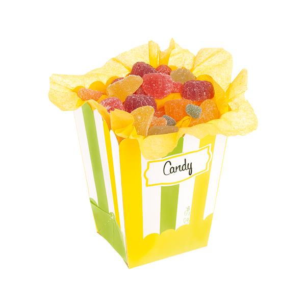 PARTY BOX RIGHE VERDE GIALLE 6,5x8xh15 cm PZ.4 1 PARTY BOX RIGHE VERDE GIALLE 6,5x8xh15 cm PZ.4